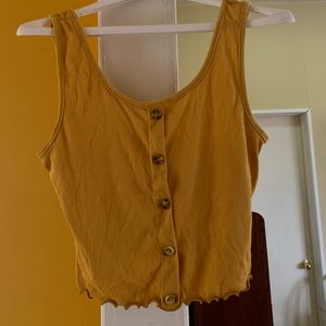 LIVE IN THE MOMENT🌟Yellow Button Down Crop Top